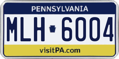 PA license plate MLH6004