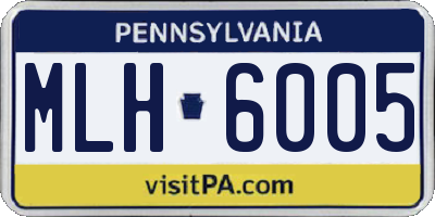 PA license plate MLH6005