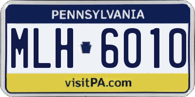 PA license plate MLH6010