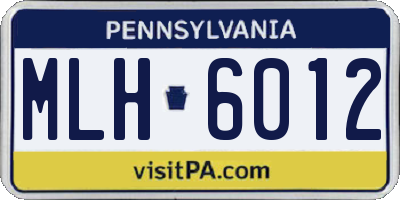 PA license plate MLH6012