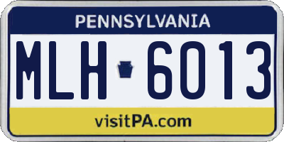 PA license plate MLH6013
