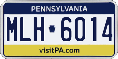 PA license plate MLH6014