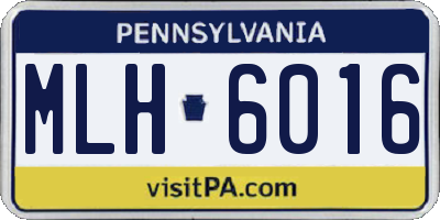 PA license plate MLH6016