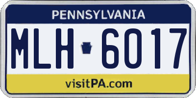 PA license plate MLH6017