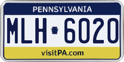 PA license plate MLH6020