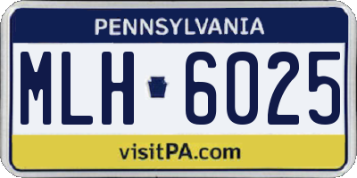 PA license plate MLH6025
