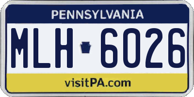 PA license plate MLH6026