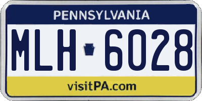 PA license plate MLH6028