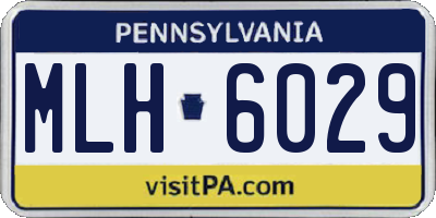 PA license plate MLH6029