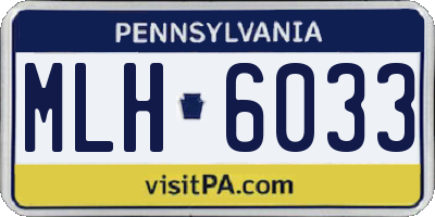 PA license plate MLH6033
