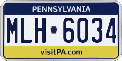 PA license plate MLH6034