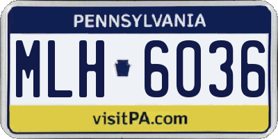 PA license plate MLH6036