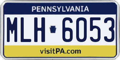 PA license plate MLH6053