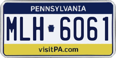 PA license plate MLH6061