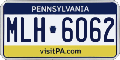 PA license plate MLH6062