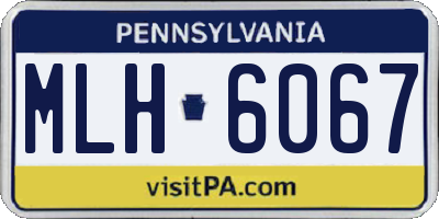 PA license plate MLH6067