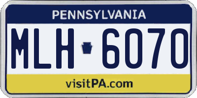 PA license plate MLH6070