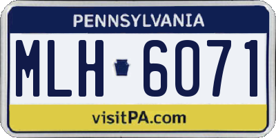 PA license plate MLH6071