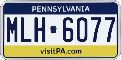 PA license plate MLH6077
