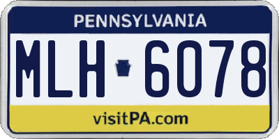 PA license plate MLH6078
