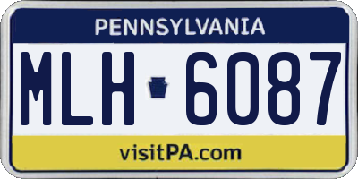 PA license plate MLH6087