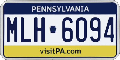 PA license plate MLH6094