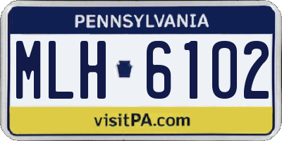 PA license plate MLH6102