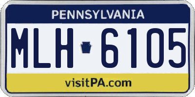 PA license plate MLH6105