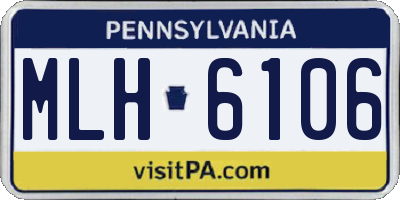 PA license plate MLH6106