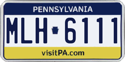 PA license plate MLH6111