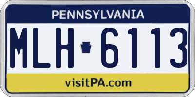 PA license plate MLH6113
