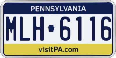 PA license plate MLH6116