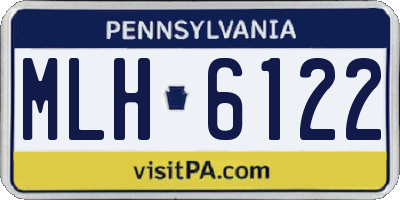 PA license plate MLH6122