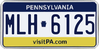 PA license plate MLH6125