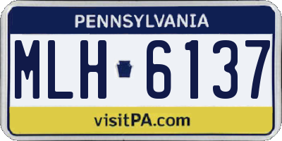 PA license plate MLH6137