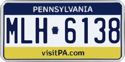 PA license plate MLH6138