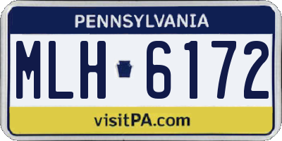 PA license plate MLH6172
