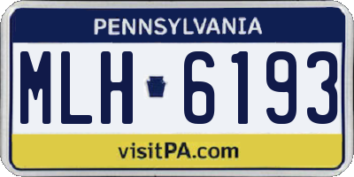 PA license plate MLH6193