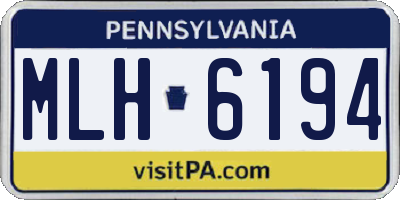 PA license plate MLH6194