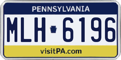 PA license plate MLH6196