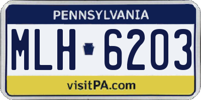 PA license plate MLH6203
