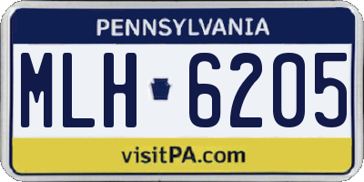 PA license plate MLH6205