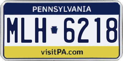 PA license plate MLH6218