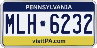 PA license plate MLH6232