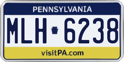 PA license plate MLH6238