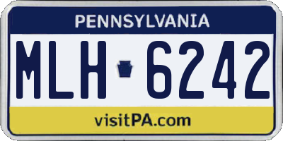 PA license plate MLH6242