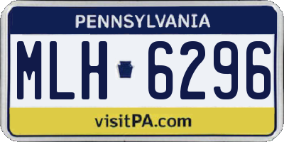 PA license plate MLH6296