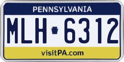 PA license plate MLH6312