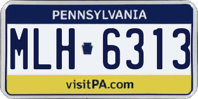 PA license plate MLH6313