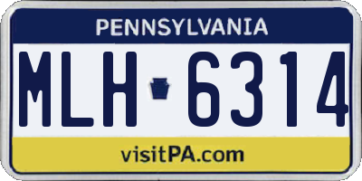PA license plate MLH6314